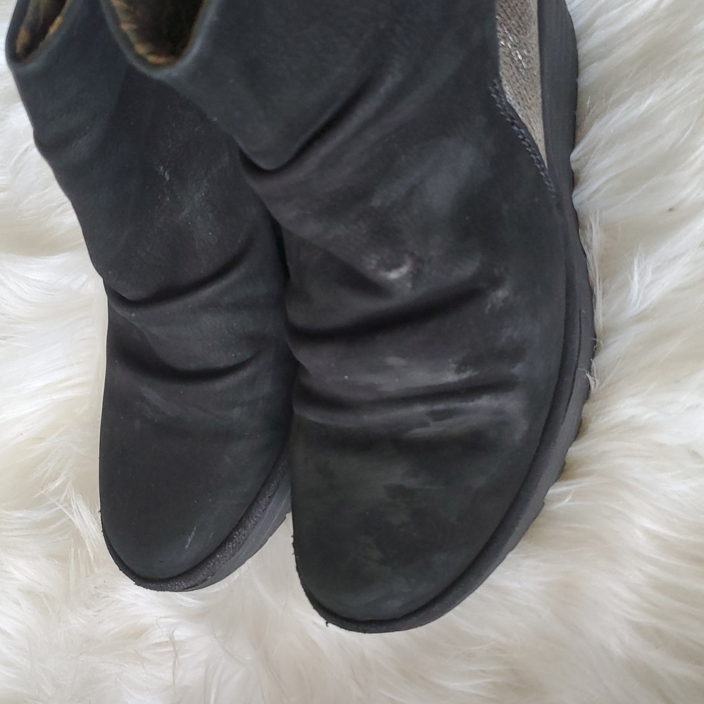 Fly London black silver wedge suade shoe size 39 - Picture 8 of 14